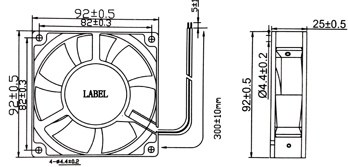 MFD9225B Dimensions